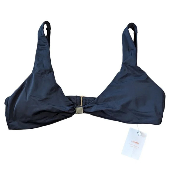 Andie Swim The Dalia Top Black Eco Nylon Size XL - Picture 3 of 6